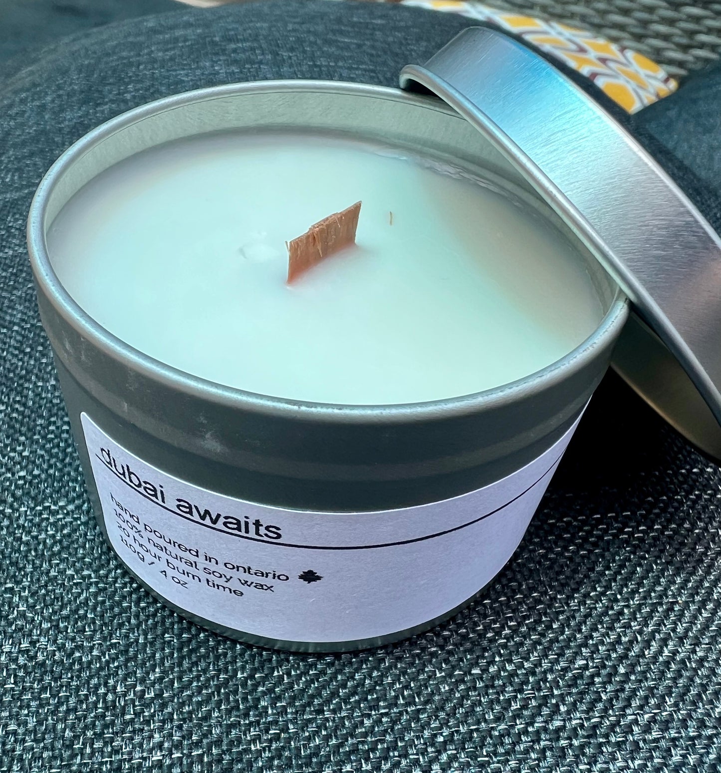 Dubai Awaits Luxury Soy Wood Wick Candle: rose + jasmine