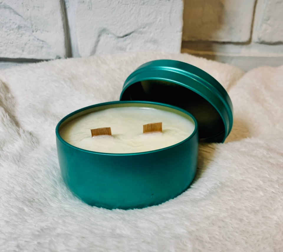 Summer Awaits Luxury Soy Wood Wick Candle: grapefruit + cypress